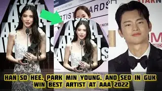Han So Hee, Park Min Young, and Seo In Guk Won Best Artist at AAA 2022 #hansohee #parkminyoung