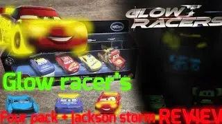 🧪🟢🏎🏎Обзор набора из четырех светящихся машинок Disney Pixar Cars Glow Racer + одиночная светящаяс...