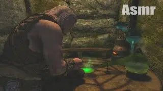 Skyrim Asmr - 20+ mins Doing Alchemy in a Basement (in the Middle of the Woods)