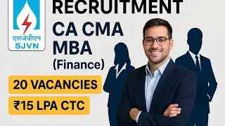 SJVN Recruitment 2025 Out! | CA, CMA, MBA (Finance) Eligible | High Salary PSU Job