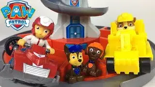 PAW PATROL ROLL PATROL LAUNCH N ROLL LOOKOUT TOWER TRACK SET WITH RYDER ZUMA CHASE RUBBLE -UNBOXING