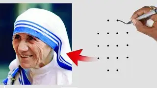 How To Draw Mother Teresa From Dots | How To Draw Mother Teresa Easy | Mother Teresa Drawing