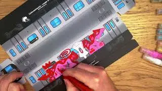 Creating Graffiti on NYC Subway Car Model in Tribute to ARTON!