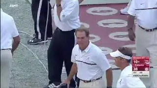 Nick Saban yells at Lane Kiffin