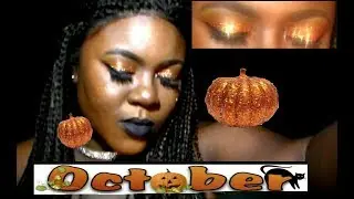 ORANGE GLITTER + DARK LIP |  HALLOWEEN VIBE