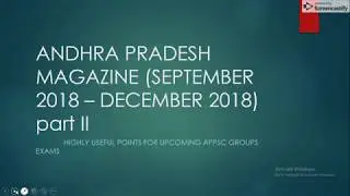 AP Magazine key points for APPSC Groups Exams (part - II)