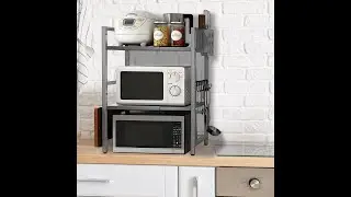 2 Layers Microwave Stand Expandable Installation Video