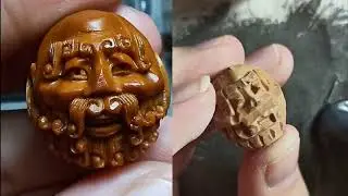 Making Human head from walnut, Eps 3  Menschlichen Kopf aus Nussbaum machen