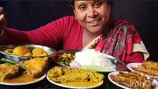 Eating Spicy Fish Curry Egg Curry Bata Fish Curry With Rice || Eating Show 