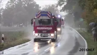 (Orkan über Hansapark Großübung Kreis Ostholstein) Einsatzfahrten Feuerwehr, THW UVM