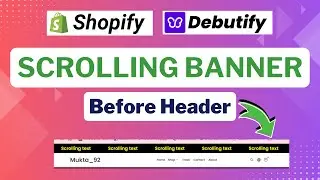 Add Scrolling banner above Header in Debutify theme | Scrolling banner in  shopify Announcment bar