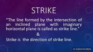 Dip and strike of the inclined plane