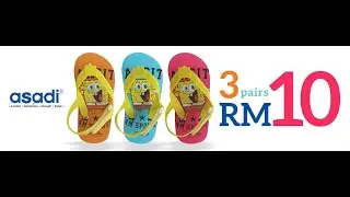 [RM10 for 3 pairs] asadi Spongebob Kid's Sandals CFX-SB014