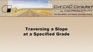 InRoads Tutorial: Traverse Slope