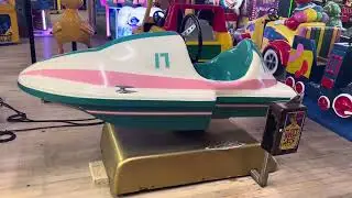 Amusement Technology Speedboat kiddie ride at Funarama (original color before painted)￼