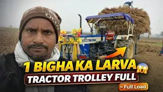 1 Bigha Ka Larva | Tractor Trolley Full Load | Real Farming Power | Village Agriculture #farming 