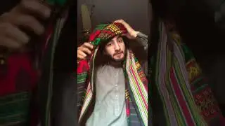 How to tie Balochi Shawl on head / beautiful Embroidered shawl on head | Amaan Ullah
