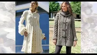 A selection of interesting ideas for knitted women's coats