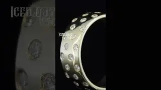 Flush Set Diamond Wedding Band Wide Diamond Band | Iced Out 1990   #hiphop #moissanitering