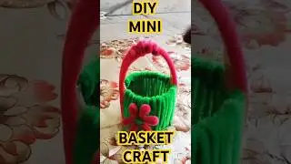 DIY MINI BASKET CRAFT/MINIATURE BASKET CRAFT#malayalamcraftvlog#ytshorts#shortsfeed#farhushazvlog