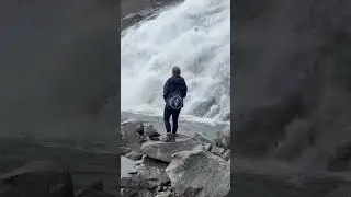 Natural waterfall in Alaska🏔️🌊😍 #shorts #waterfall #alaska