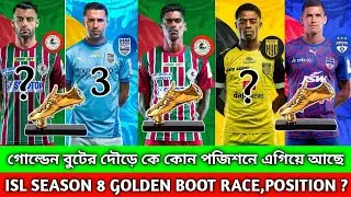 ISL SEASON 8 GOLDEN BOOT STANDING | position | কে কোন পজিশনে এগিয়ে গোল্ডেন বুটের দৌড়ে ?