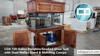 CDA 120g. Starphire & Smoked Glass Aquarium with Steel Malibu Stand