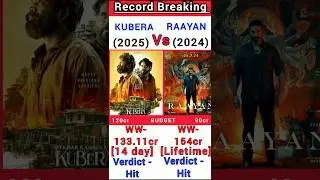 Kubera 🆚 Raayan Box Office Collection Comparison 🔥#shorts #raayan #kubera #dhanush