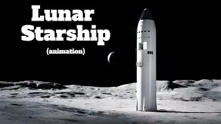 SpaceX lunar Starship landing on moon
