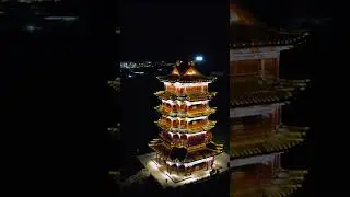 Taishun Longxiang Tower, a landmark building with bright lights and unique shape~
