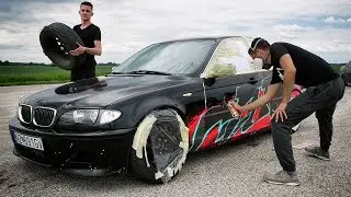 Painting his BMW Drift Car!