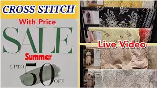 Cross Stitch Sale 2022 - 50% Off Summer Lawn Dresses Unstitched Fabric Design |Sale Today End season
