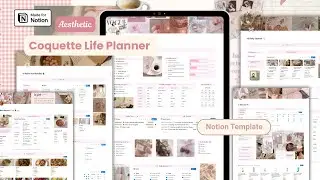 Coquette Life Planner Notion Template 💗🎀 | Pink aesthetic all-in-one life planner | it girl planner