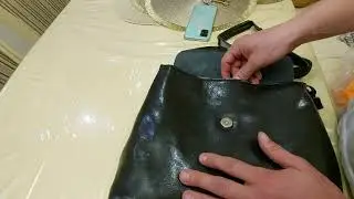 Женский черный кожаный рюкзак сумка 8933