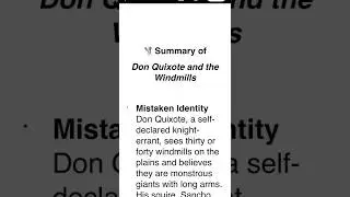 Don Quixote and the Windmills Summary