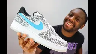 Nike Air Force 1 Leopard 🐆 On Foot Sneaker Review QuickSchopes 193 Schopes DJ6192 001 Blue Fury