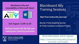 Blackboard Ally and Accessibility - Bitesize Training Series: Ally and Microsoft Word