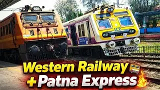 Western Railway Local Meets Patna Rajgir Express | Amazing Train Scene 🚆