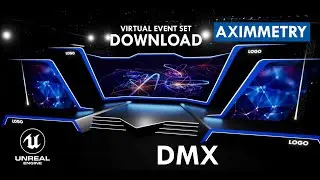 STAGE_CORPORATE_KX5 | UNREAL ENGINE VIRTUAL EVENT STAGE SET DMX LIGHT INTEGRATED WITH AXIMMETRY