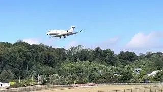 NetJets Challenger 350 arriving to HVN