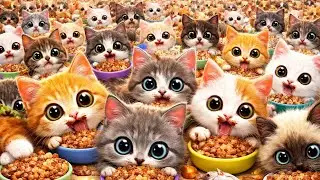 Baby kittens Eating beautiful cats love 😻🥰😻😻😍🥰🐱😺