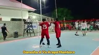 Open turnamen Ulujadi cap, semi final Partai kedua Ganesha A Vs Arepa Mamboro #sepaktakraw 