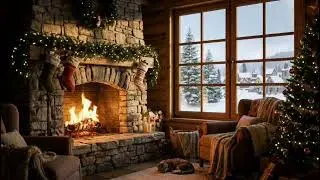🔥 CHIMENEA y NIEVE en la VENTANA ❄️ 1 HORA