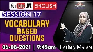 English Session 17 || Vocabulary Based Questions || 06.08.2021 #BANKING​ #MBA #SBI_PRE