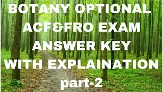 Botany answer key(ACF&FRO exam) part-2 #acfanswerkey #botanyanswerkey #forestranger