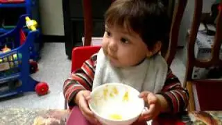 Jonathan Adams eats soup, 7 November 2010