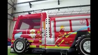 Giant Fire Truck Inflatable Obstacle Course for sale |