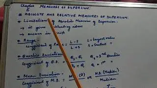 Absolute and Relative Measures of Dispersion