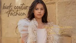 fun gold feather and sequins dress kids couture fashion #kids fashion #featherdress