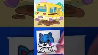 Hello Kitty Wheels On The Bus 3D Art 😮 #hellokitty #cocomelon